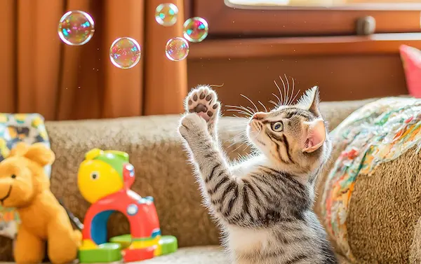 juguete para gato burbujas de sabores